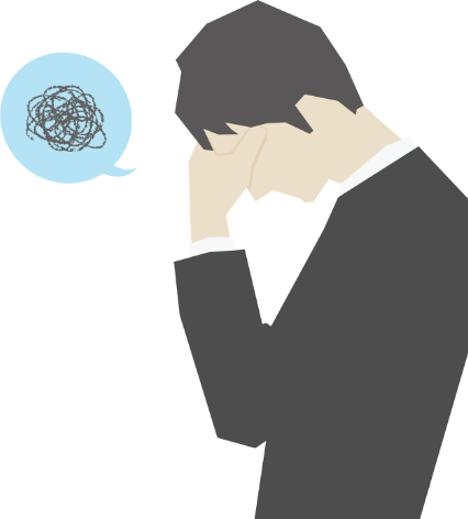 悩んでる人のイラスト